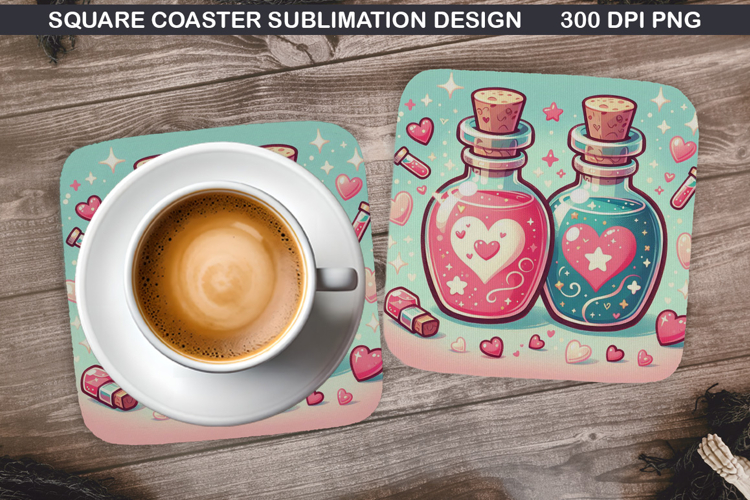 Valentine Coaster Sublimation, Valentine Coaster PNG Design