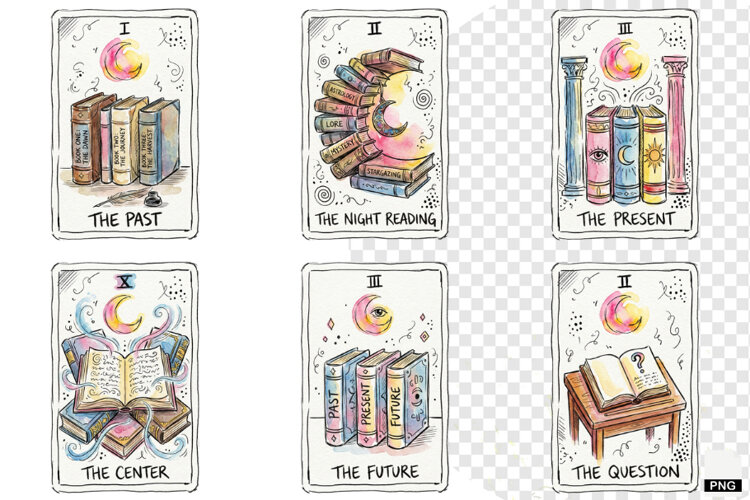 Reading Tarot Cards PNG example image 1