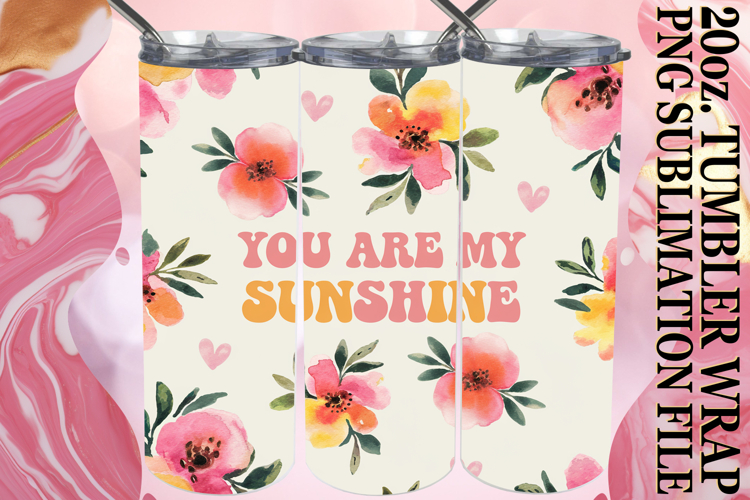 Inspiring vibes 20oz tumbler wrap, Flower Quote