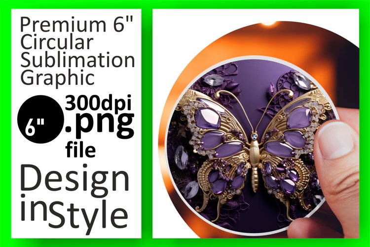 Car Coaster Charm: Vibrant 3D Butterfly Design example image 1