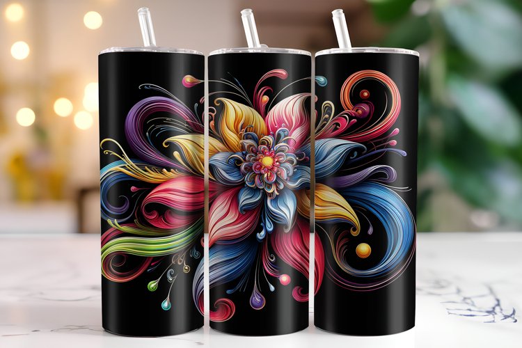 Flowers Tumbler Wrap | Sublimation | Tumblers example image 1