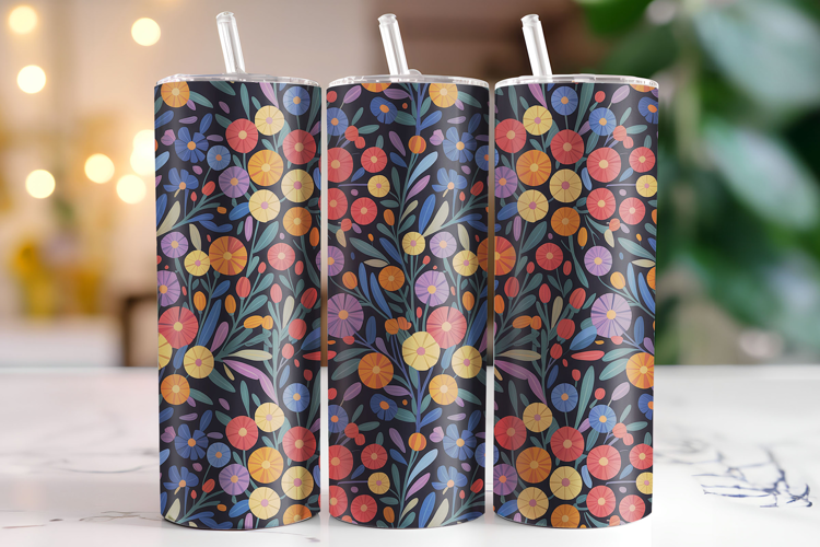Flower Tumbler Wrap | Sublimation | Tumblers