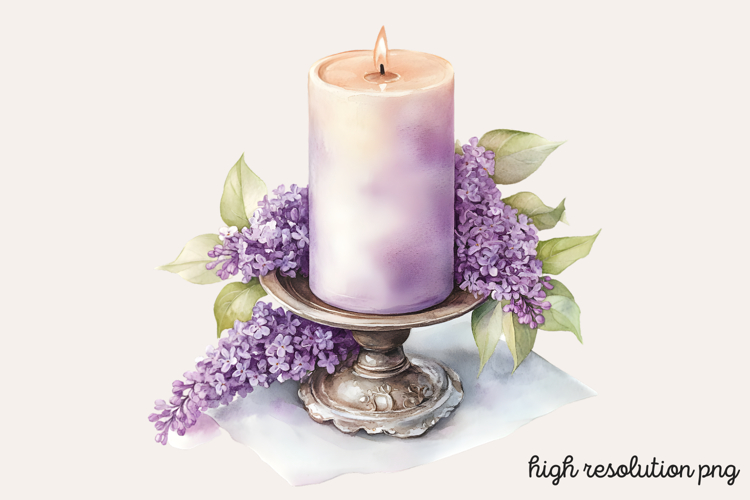 Lilac Flower Watercolor Cliparts PNG