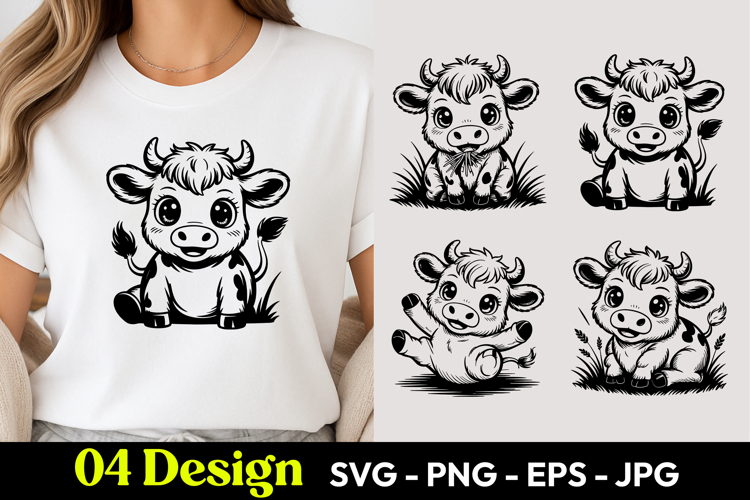 Cute Happy Calf SVG PNG