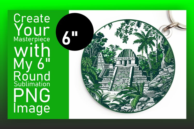 Sublimation Round Scenic - Keychain Design example image 1