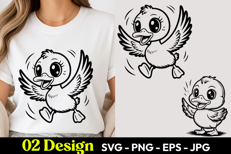 Cute Flying Chick SVG PNG
