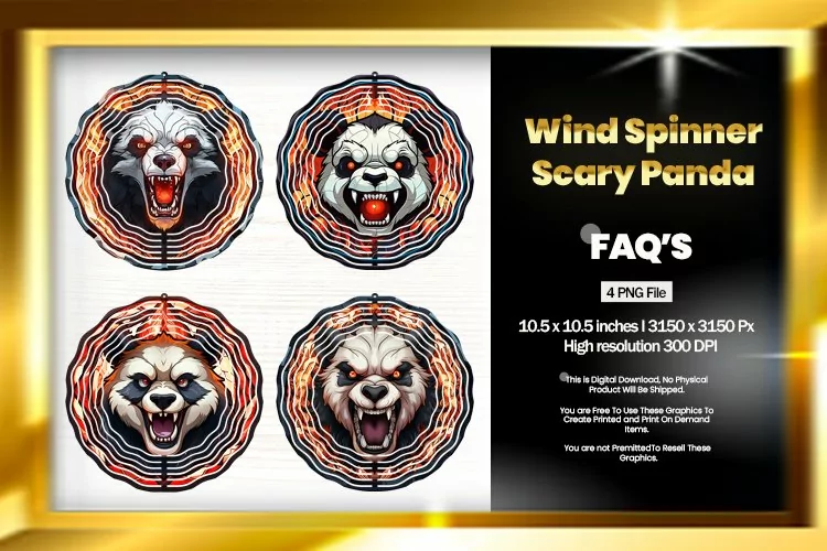 Scary Panda Wind Spinner Sublimation-04 Variations