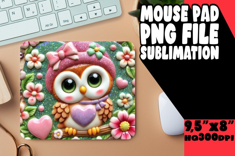 Vibrant Mouse Pad Sublimation Design, Cupid