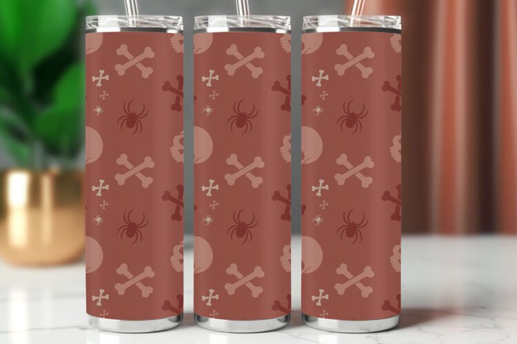 Halloween Tumbler Wrap Seamless Pattern example image 1