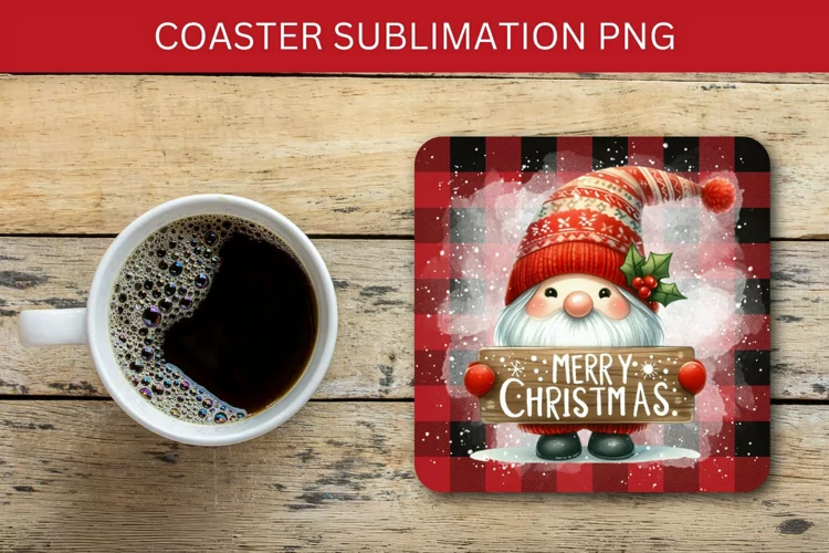 square coaster - santa claus