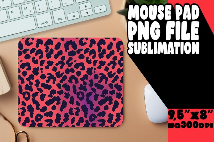 Gradient Leopard Print Mouse Pad Stylish PNG