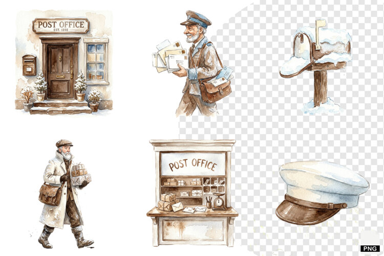 Winter Morning Mailbox Clipart example image 1