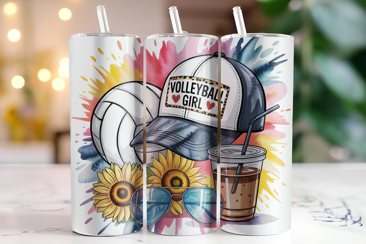 Volleyball Girl Tumbler Wrap | Sublimation | Tumblers example image 1