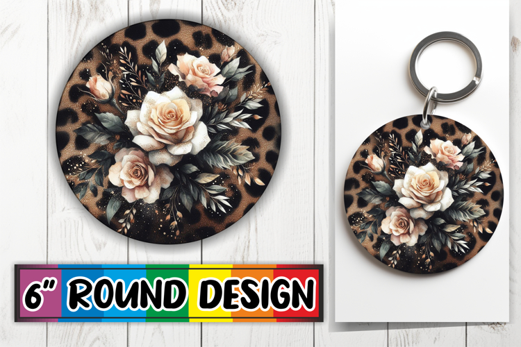 Cheerful Ornaments Circle Design, Leopard Prints