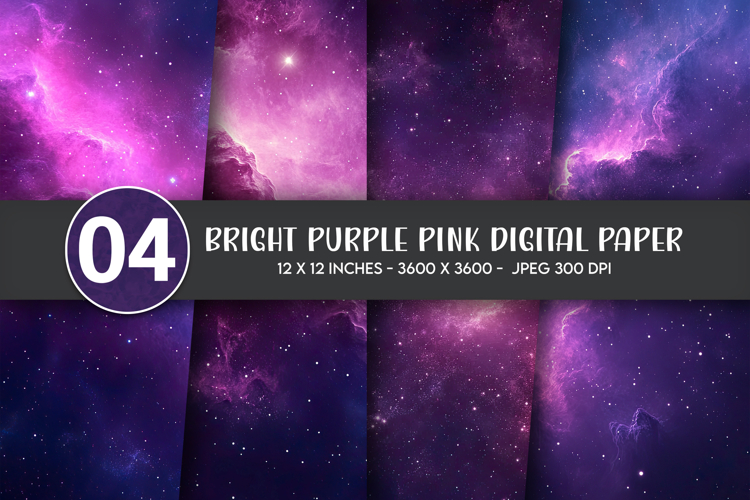 Bright Purple Pink Digital Paper example image 1