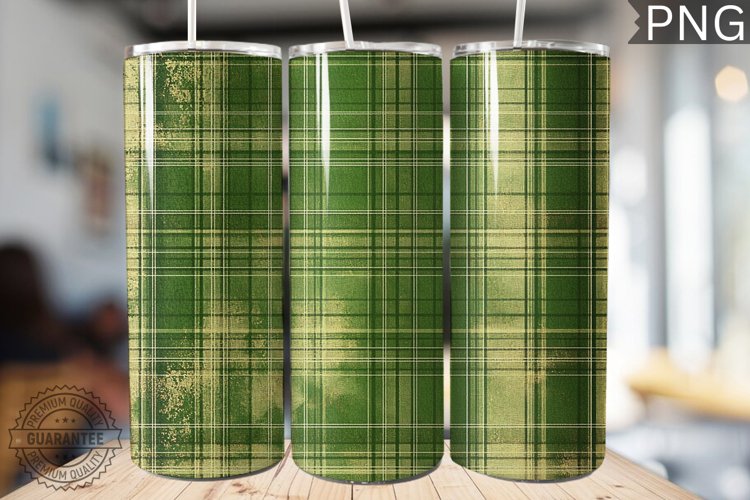 Green Plaid Tumbler Wrap - High Quality 300 Dpi example image 1