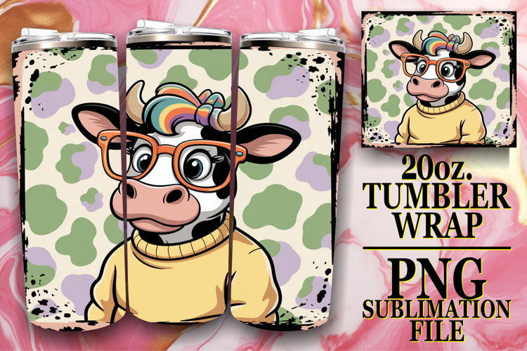 SERENE NIGHTS 20oz TUMBLER WRAP, Cute Cow