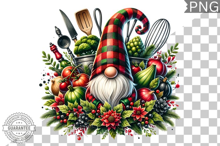 Christmas kitchen Gnome Sublimation - Clipart PNG Design