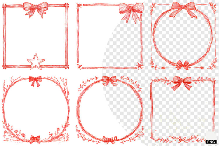 Coquette Christmas Frames Clipart example image 1