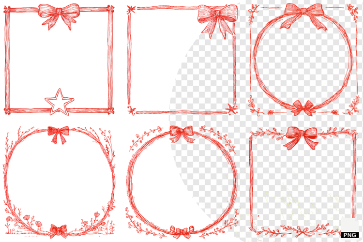 Coquette Christmas Frames Clipart