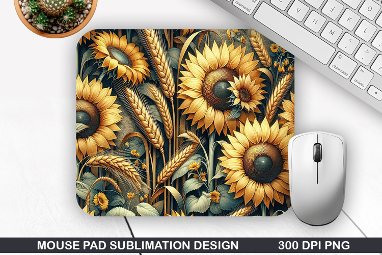 Flowers Mouse Pad Sublimation, Autumn Mouse Pad PNG Design
