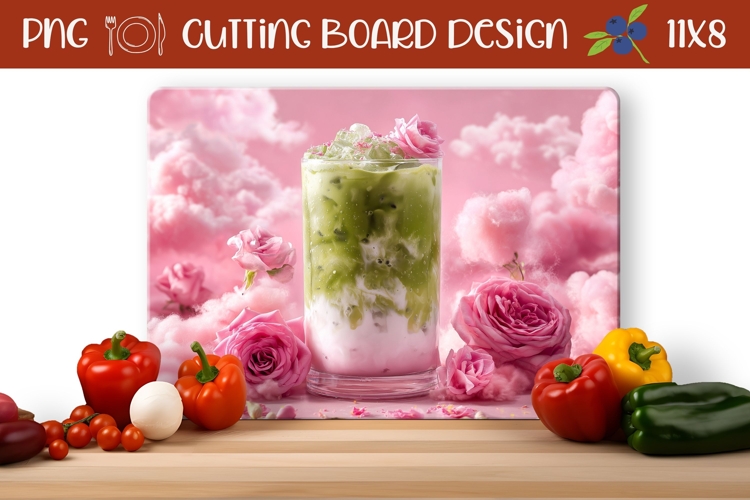 Matcha Cutting Board, Drinks Cutting Board Template