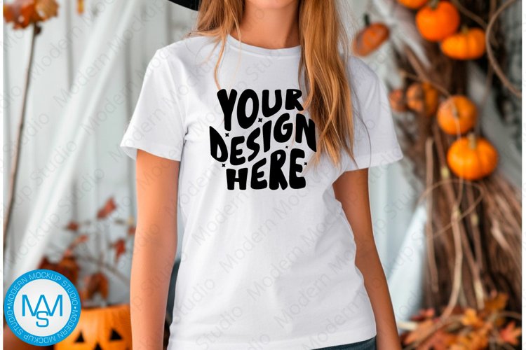 White Tshirt Mockup Image 16
