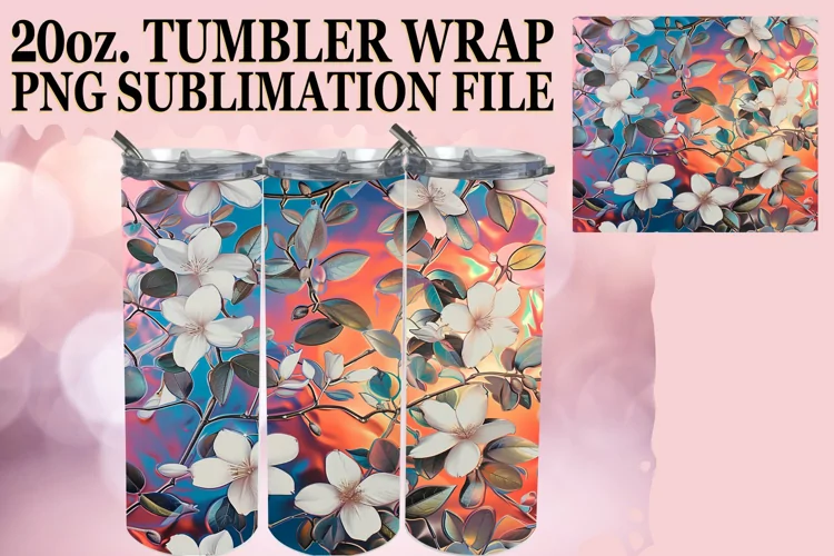 Whimsical 3D Bloom Tumbler Design
