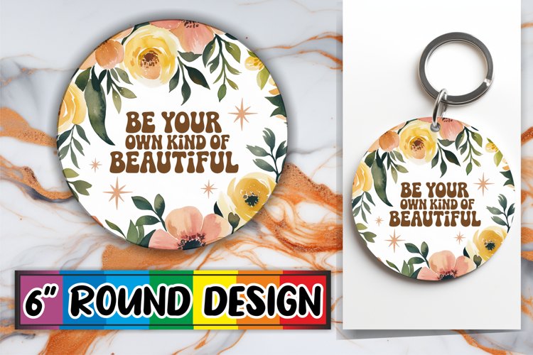 Cheerful Circle Car Coasters PNG, Flower Quote