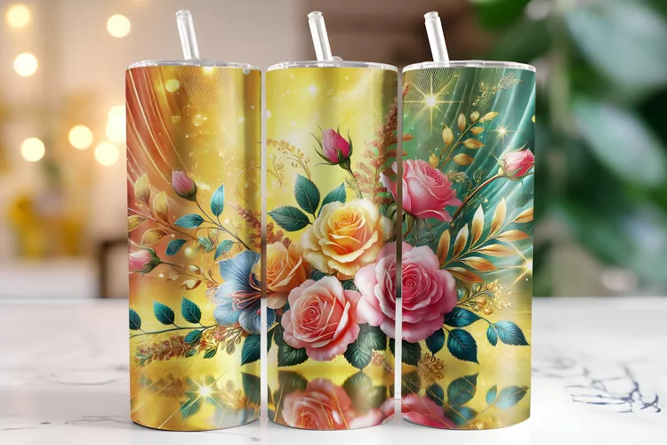 Flowers Tumbler Wrap | Sublimation | Tumblers