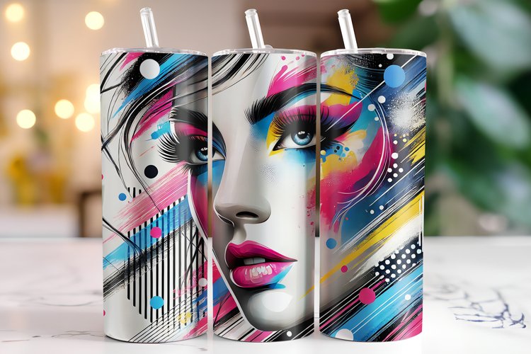 Girl Face Painting Tumbler Wrap | Sublimation | Tumblers