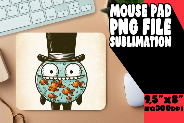 Bright MOUSE PAD Sublimation Art, Monster