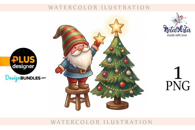 Watercolor Christmas gnomes, Christmas Gnomes