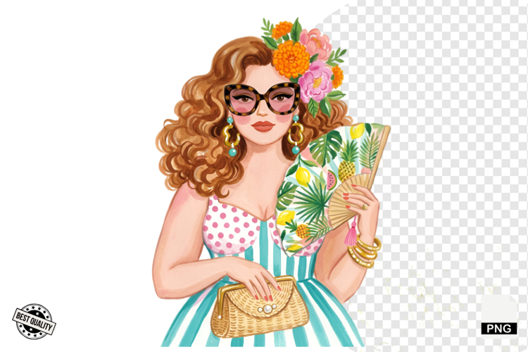 Summer 1950 Girls Clipart example image 1