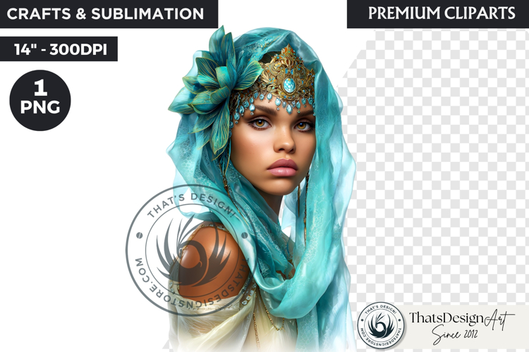 Royal Lotus Princess Fantasy Goddess Floral Clipart