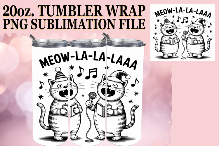Whimsical Delight 20oz tumbler wrap, Funny Cat