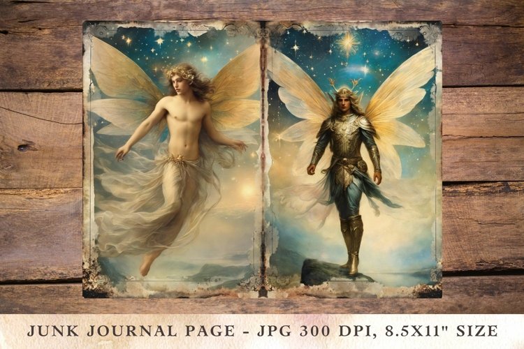 Printable Junk Journal Pages man fairy angel 4