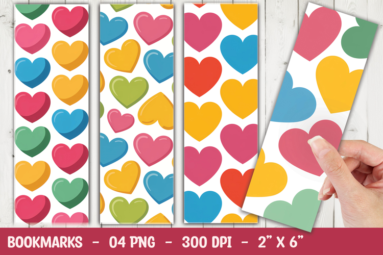 Colorful Heart Bookmark Sublimation