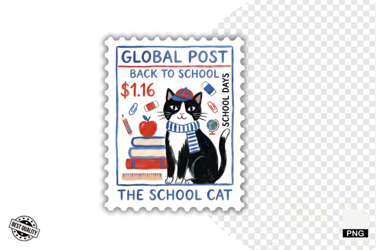 School Postage Stamps Clipart