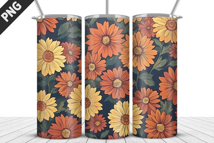 3D Prettiest Flowers Tumbler Wrap | Sublimation Design