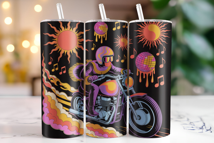 Bike Rider Tumbler Wrap | Sublimation | Tumblers