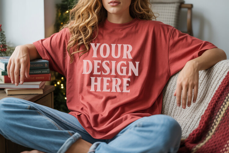 Chili Christmas Comfort Colors 1717 T-shirt Mockup example image 1