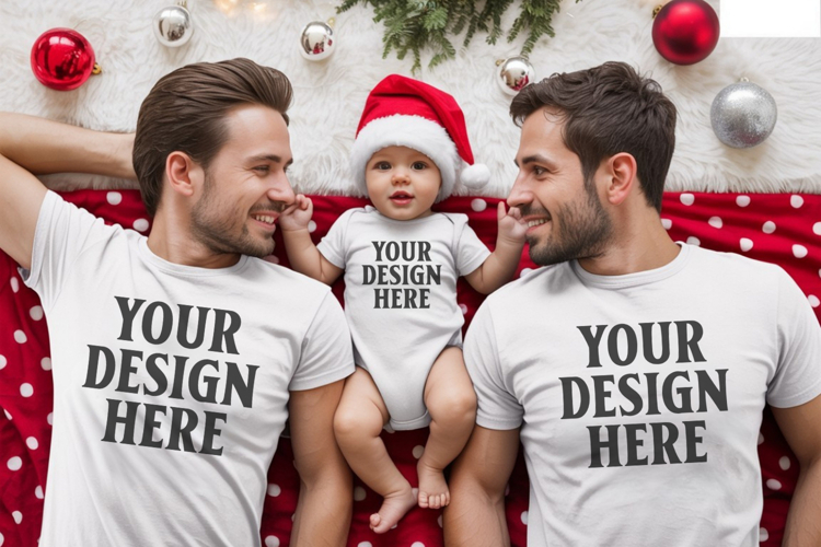 Christmas Family Matching T-Shirt Mockups | Holiday Group