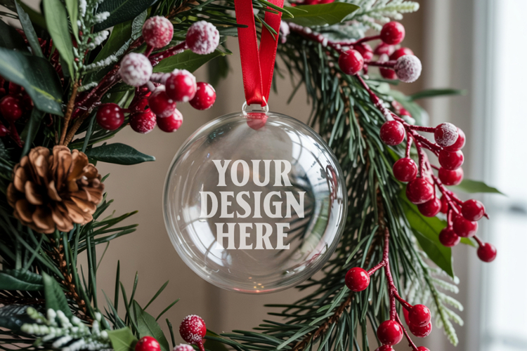 Acrylic Christmas Ornament Mockup , christmas ornament mocku
