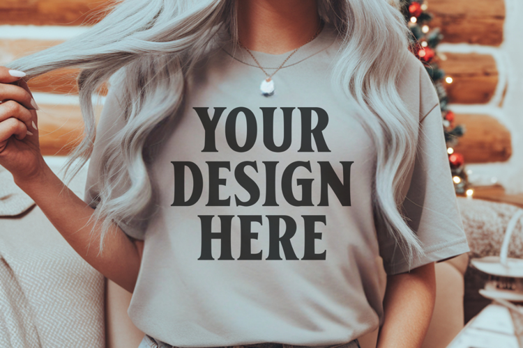 Grey Christmas Comfort Colors 1717 Mockups, CC 1717 m