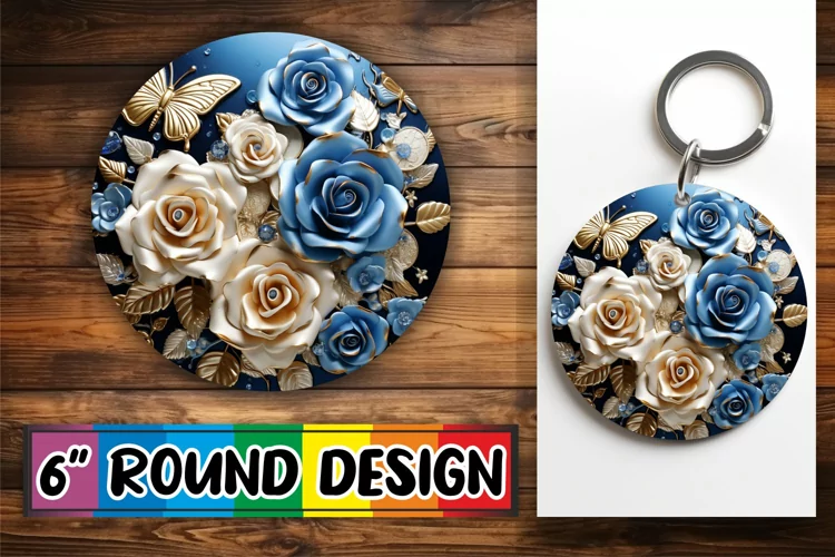 Embroidered 3D Butterfly Keychain Elegance