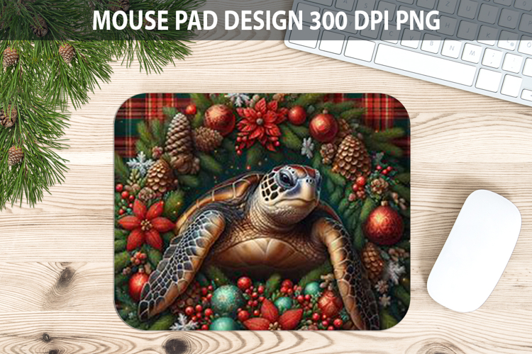 Christmas Turtle Pad Sublimation - Animal PNG Design