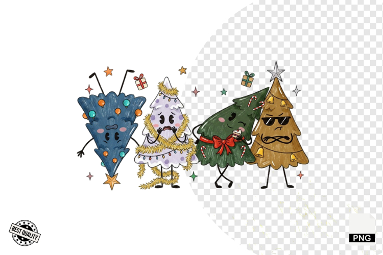 Cartoonish Christmas Trees Clipart example image 1