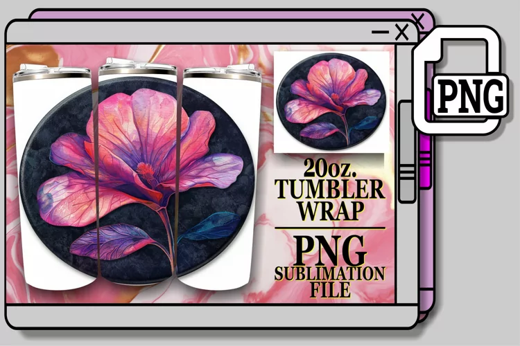Denim Flower Tumbler Design Spring 20oz