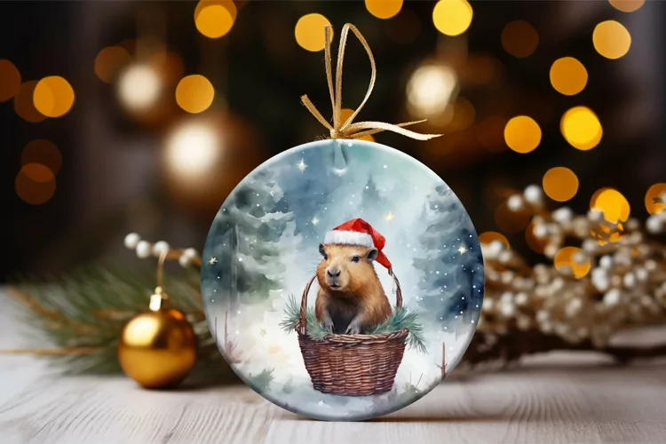 capybara christmas ornament